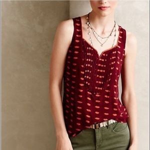 Anthropologie Maeve lips tank top blouse